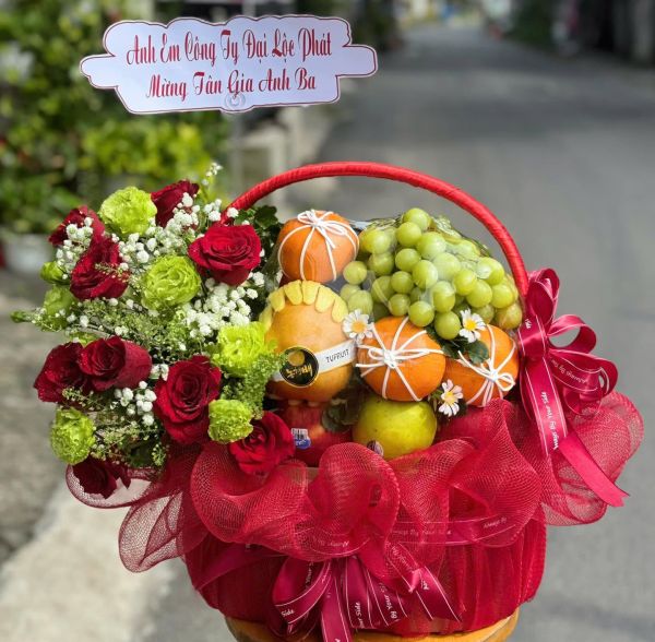 Giỏ hoa trái cây mừng tân gia