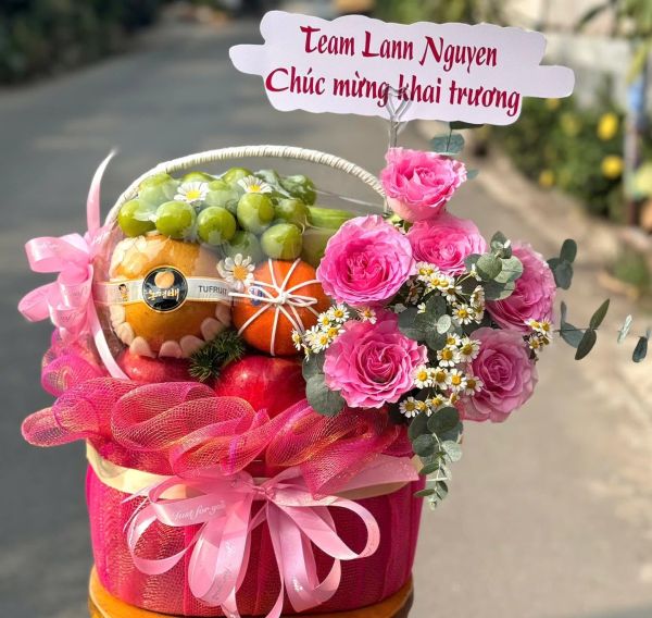 Giỏ hoa trái cây tặng đối tác, khách hàng
