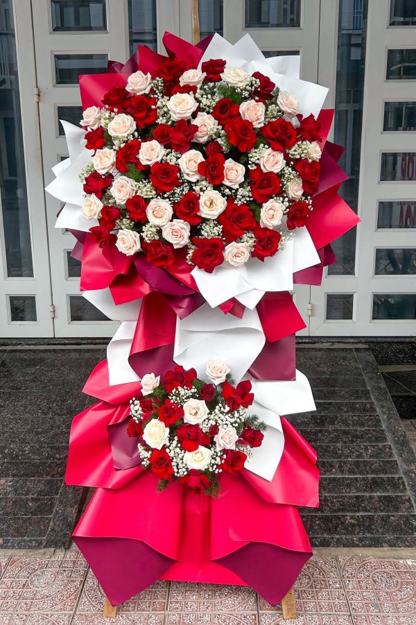 Kệ hoa chúc mừng 2 tầng